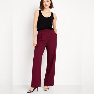Old Navy Taylor Extra High Rise Wide Leg Trouser in Cherry Bark M